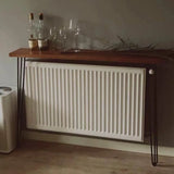 Simple Hairpin Leg Rectangular Brown Entry Console Table Image - 1