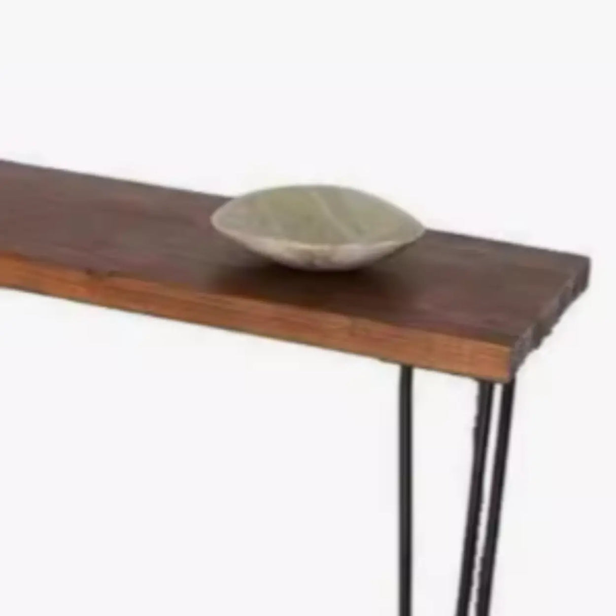Simple Hairpin Leg Rectangular Brown Entry Console Table Image - 4
