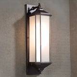 Simple Hexagon Metal Frosted Glass Wall Lamp Black Image - 11