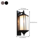 Simple Hexagon Metal Frosted Glass Wall Lamp Black #size