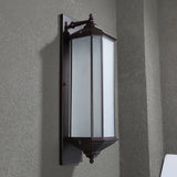 Simple Hexagon Metal Frosted Glass Wall Lamp Black Image - 3