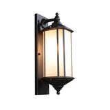 Simple Hexagon Metal Frosted Glass Wall Lamp Black Image - 5