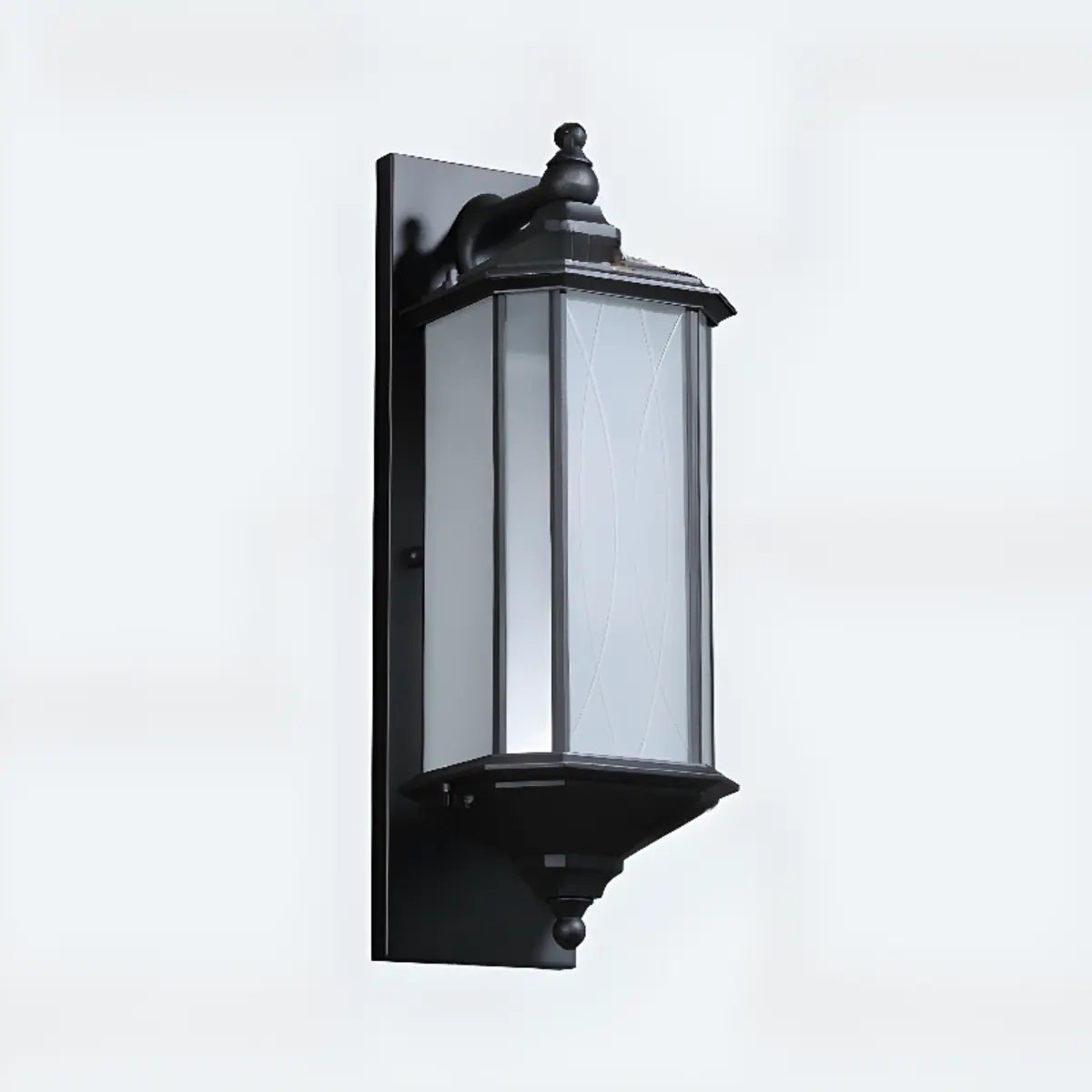 Simple Hexagon Metal Frosted Glass Wall Lamp Black Image - 8