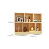 Simple Horizontal Cube Wooden Storage Wide Bookcase #size