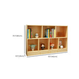 Simple Horizontal Cube Wooden Storage Wide Bookcase Image - 19