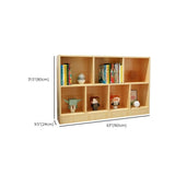 Simple Horizontal Cube Wooden Storage Wide Bookcase Image - 20