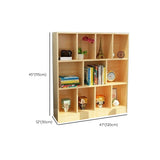 Simple Horizontal Cube Wooden Storage Wide Bookcase Image - 22