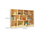 Simple Horizontal Cube Wooden Storage Wide Bookcase Image - 23