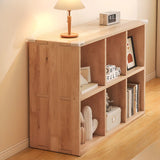 Simple Horizontal Natural Pine Low Storage Bookcase Image - 17