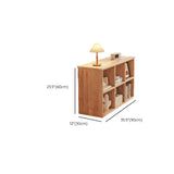 Simple Horizontal Natural Pine Low Storage Bookcase Image - 28