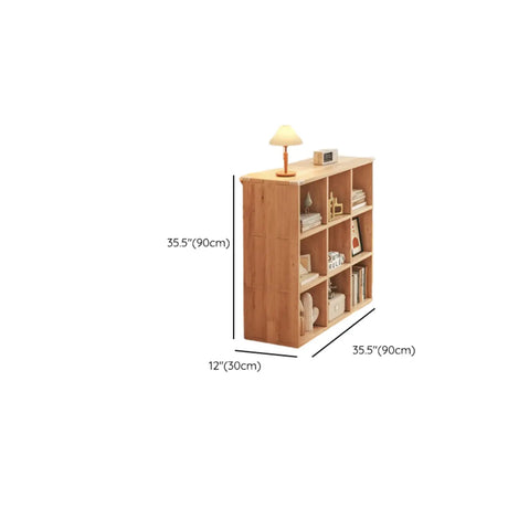 Simple Horizontal Natural Pine Low Storage Bookcase Image - 34