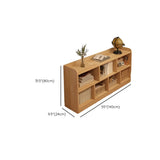 Simple Horizontal Natural Pine Low Storage Bookcase Image - 31