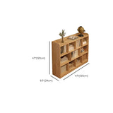 Simple Horizontal Natural Pine Low Storage Bookcase Image - 37
