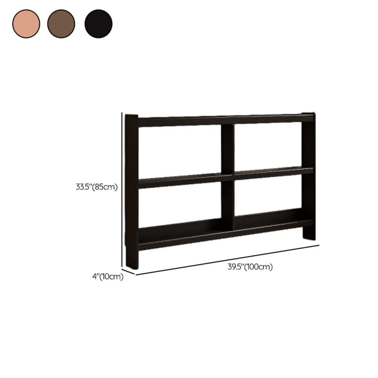 Simple Horizontal Rectangle Wood Frame Open Bookshelf 