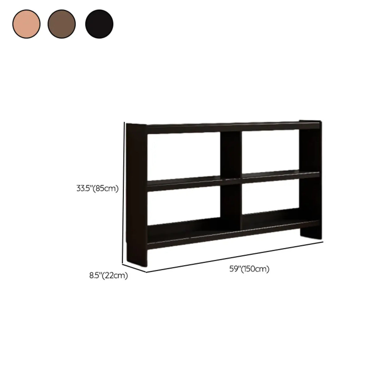 Simple Horizontal Rectangle Wood Frame Open Bookshelf Image - 30