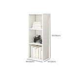 Simple Ivory Rectangular Wood Vertical Storage Bookcase Image - 21