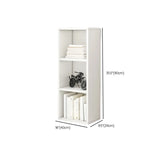Simple Ivory Rectangular Wood Vertical Storage Bookcase Image - 23