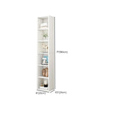 Simple Ivory Rectangular Wood Vertical Storage Bookcase Image - 25