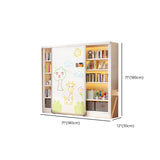 Simple Kids Room Chalk White Vertical Metal Bookcase Image - 29