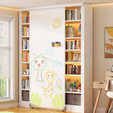 Simple Kids Room Chalk White Vertical Metal Bookcase Image - 9