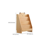 Simple Kids Wood Bear Natural Finish Ladder Bookcase Image - 16