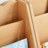 Simple Kids Wood Bear Natural Finish Ladder Bookcase Image - 8