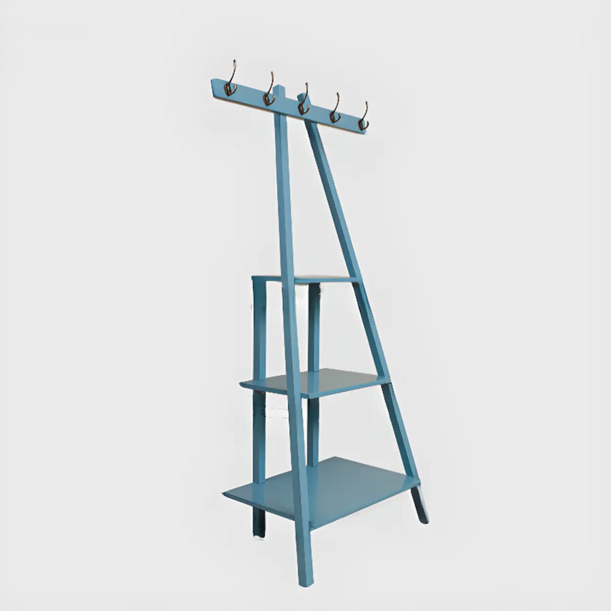 Simple Ladder Corner Open Tiered Small Wood Bookcase Image - 10