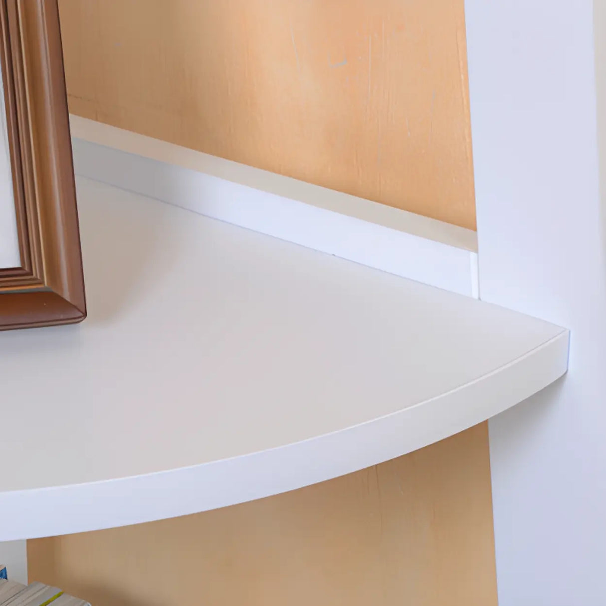 Simple Ladder Corner Open Tiered Small Wood Bookcase Image - 12