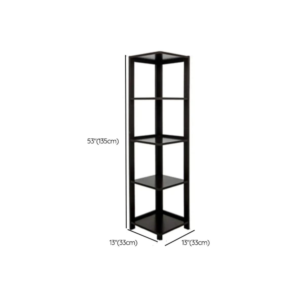 Simple Ladder Corner Open Tiered Small Wood Bookcase 