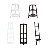 Simple Ladder Corner Open Tiered Small Wood Bookcase Image - 8