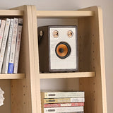 Simple Ladder Natural Wood Open Back Storage Bookshelf Image - 10