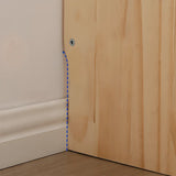 Simple Ladder Natural Wood Open Back Storage Bookshelf Image - 12