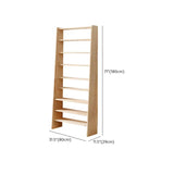 Simple Ladder Natural Wood Open Back Storage Bookshelf Image - 15
