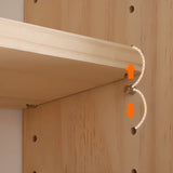 Simple Ladder Natural Wood Open Back Storage Bookshelf Image - 9