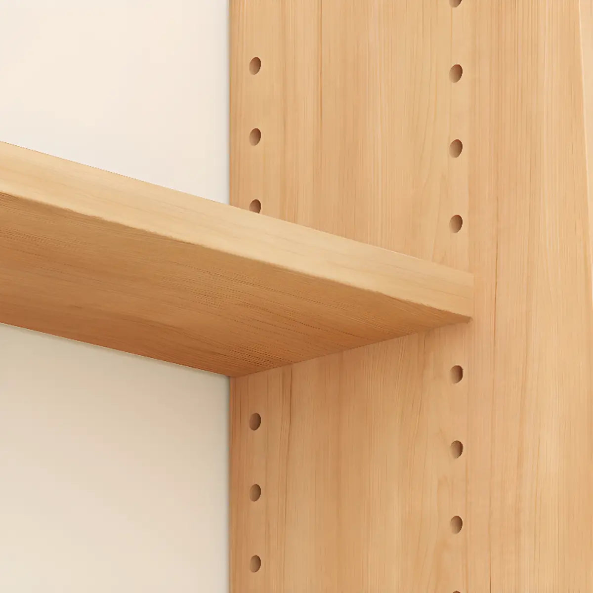 Simple Ladder-Style Adjustable Shelves Pine Bookcase Image - 4