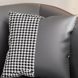 Simple Light Gray Water Resistant Leather Pillow Sofa Image - 12
