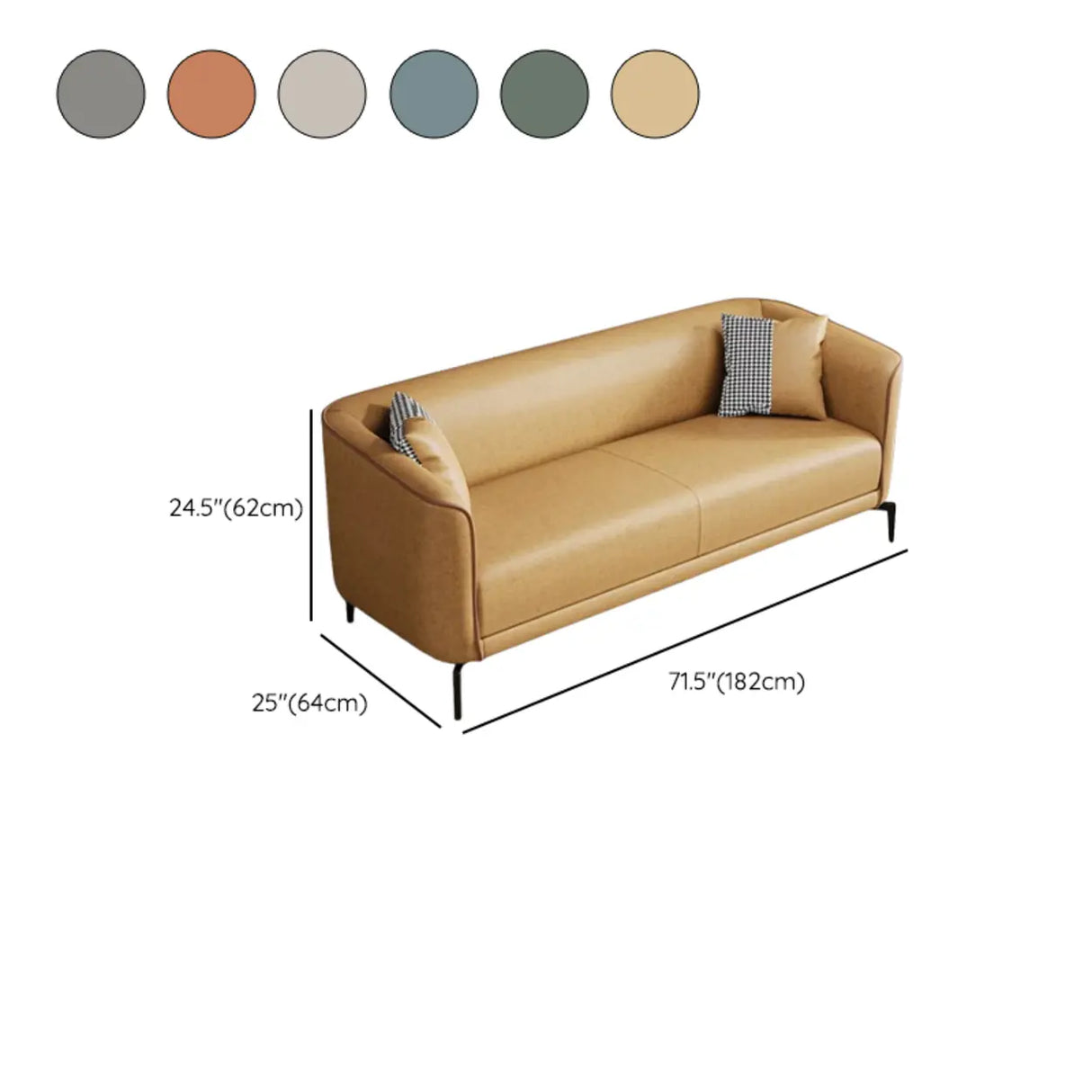 Simple Light Gray Water Resistant Leather Pillow Sofa 