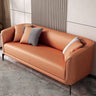 Simple Light Gray Water Resistant Leather Pillow Sofa Image - 3
