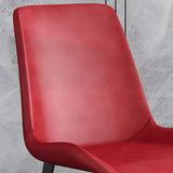 Simple Low Back Leather Side Chair with Metal Legs Image - 14