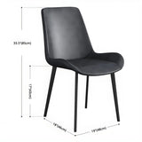 Simple Low Back Leather Side Chair with Metal Legs Image - 17