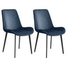 Simple Low Back Leather Side Chair with Metal Legs Image - 21