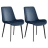 Simple Low Back Leather Side Chair with Metal Legs Image - 25