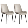 Simple Low Back Leather Side Chair with Metal Legs Image - 26