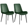 Simple Low Back Leather Side Chair with Metal Legs Image - 30