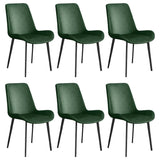 Simple Low Back Leather Side Chair with Metal Legs Image - 40