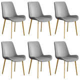 Simple Low Back Leather Side Chair with Metal Legs Image - 46