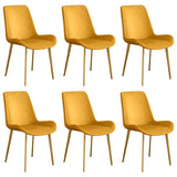 Simple Low Back Leather Side Chair with Metal Legs Image - 55
