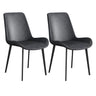 Simple Low Back Leather Side Chair with Metal Legs Image - 7