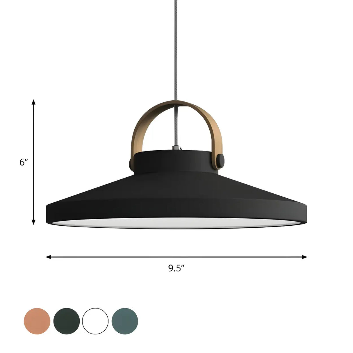 Simple Metal Conical LED Pendant Light in Multi-Color 
