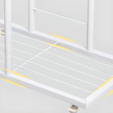 Simple Metal Frame Floor Multi-Tier Plant Stand White Image - 9